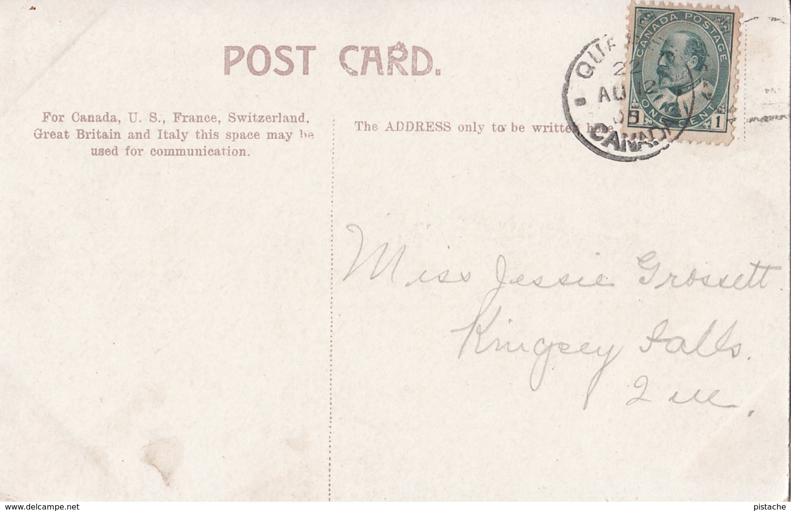 Vintage 1905 - Québec - La Citadelle - Citadel Fortress - Written - Stamp Postmark - 2 Scans - Québec - La Citadelle