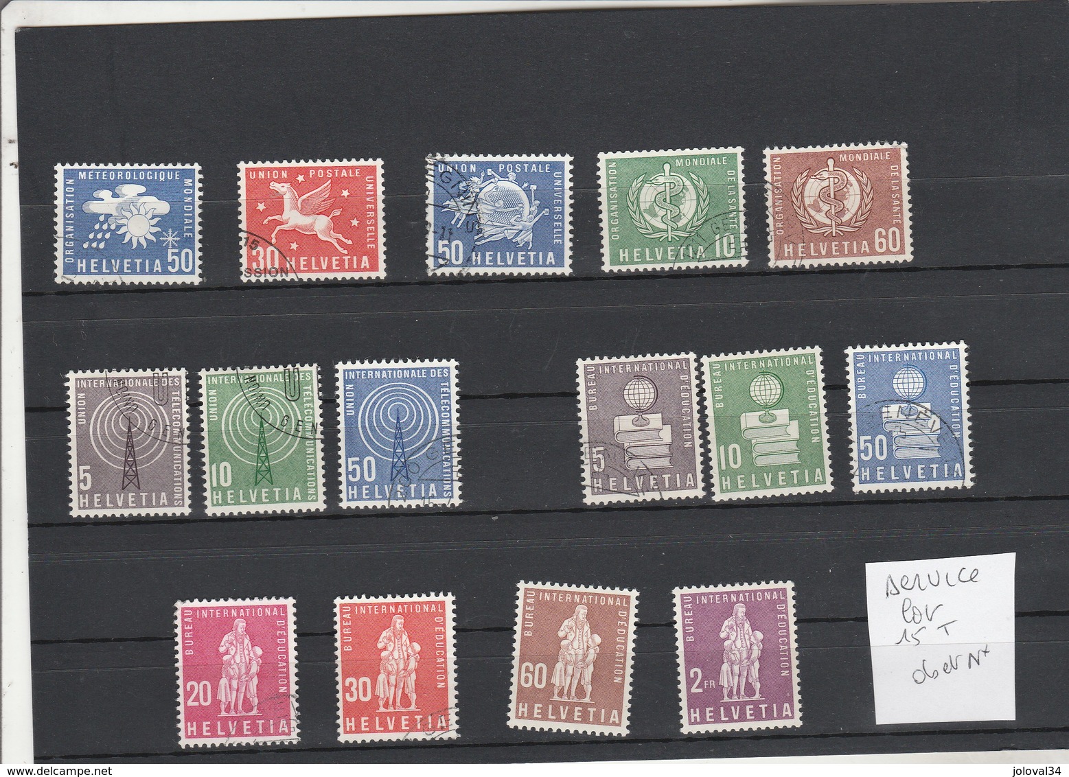 Suisse Lot Collection De 15 Timbres Service Oblitérés Et Neufs Avec Charnière - Service