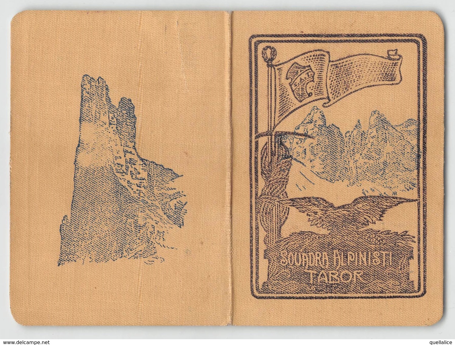 0879 "TORINO - SQUADRA ALPINISTI TABOR - TESSERA RICONOSCIMENTO SOCIO DEL 1933"  ORIGINALE - Wintersport
