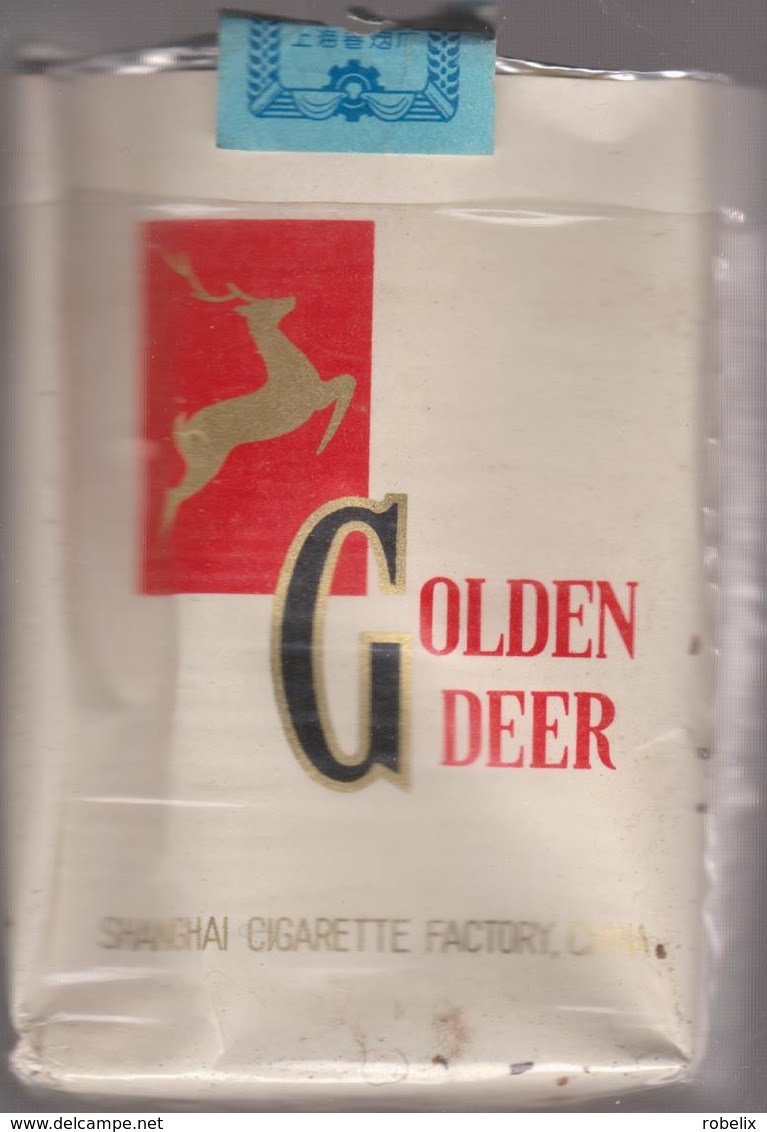 GOLDEN DEER - Chinese Empty Cigarettes Paper Box Around 1970-2 Scans - Etuis à Cigarettes Vides
