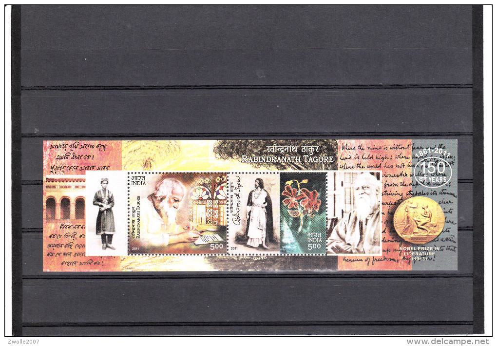 India 2011 Rabindranath Tagore, Writer / Poet Block / Sheet / MS *** MNH / Pfr. - Neufs