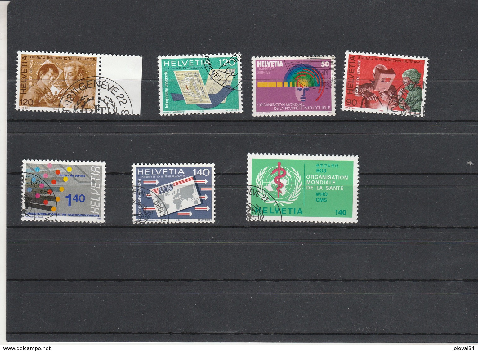 Suisse Lot Collection De 7 Timbres Service Oblitérés - Service