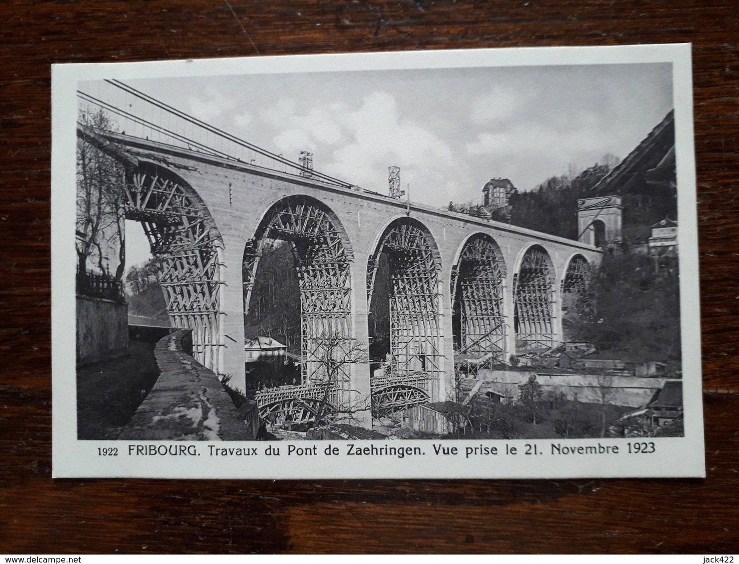 L17/195 Suisse. Fribourg. Travaux Du Pont De Zaehringen . Vue Prise Le 21 Novembre 1923 - Fribourg