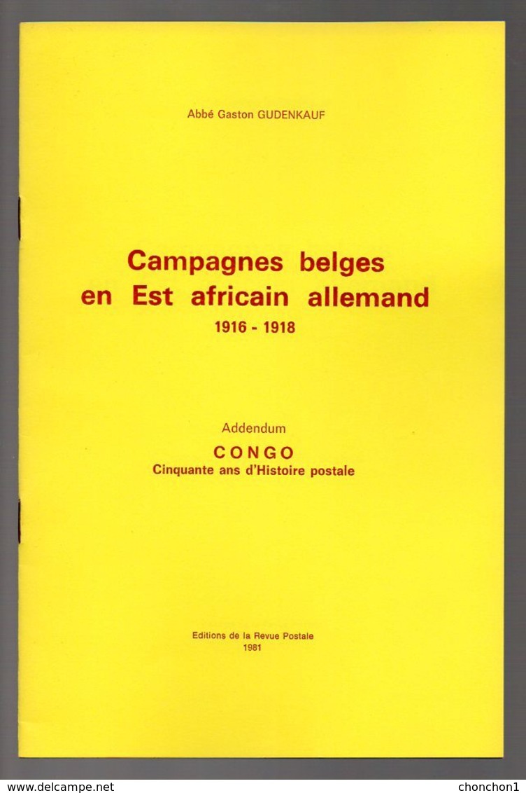 CONGO - BOOK - LIVRES - Campagnes Belges En Est Africain Allemand 1916-1918 - Gudenkauf - Ungebraucht