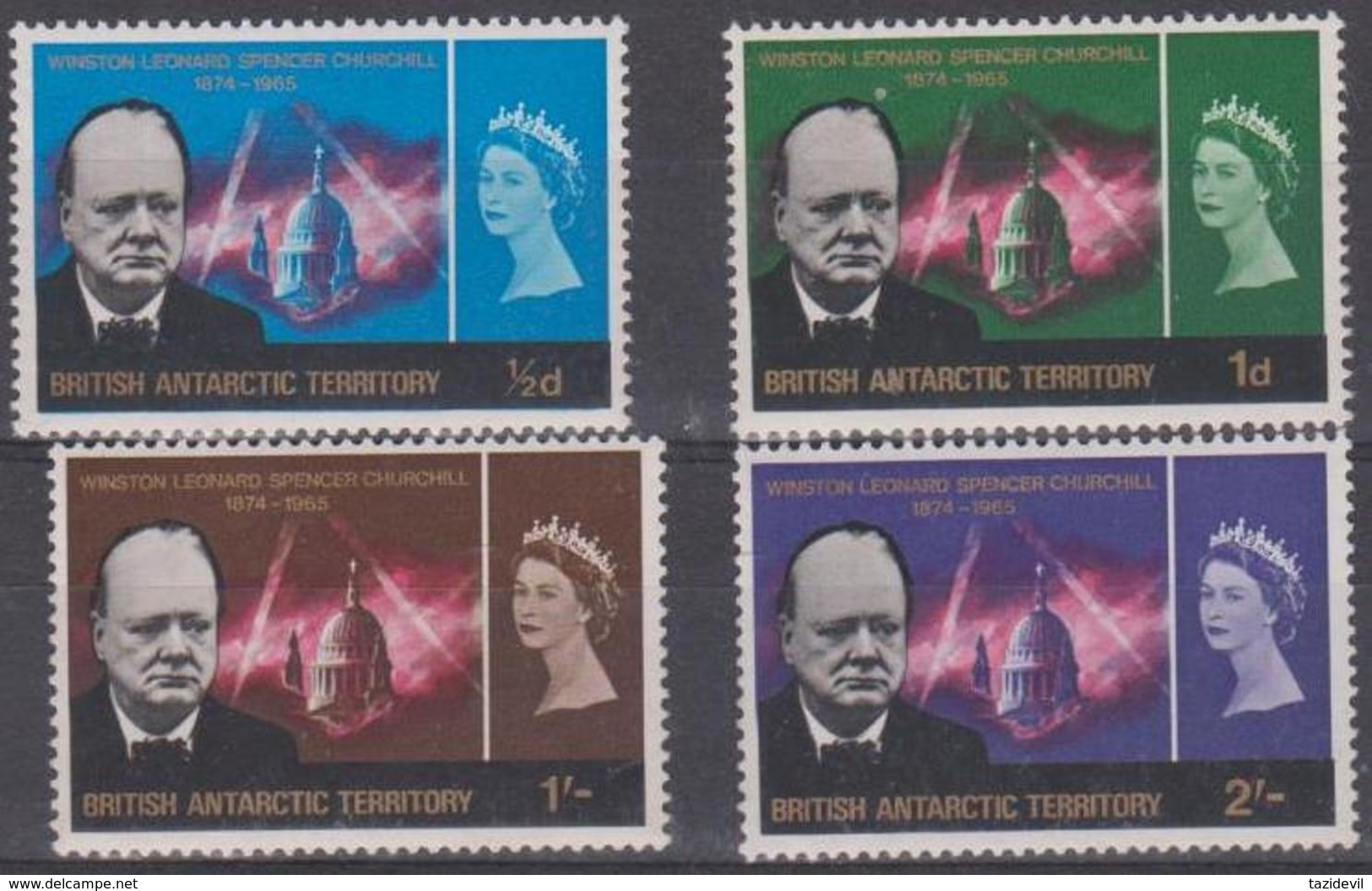 BRITISH ANTARCTIC TERRITORY - 1966 Sir Winston Churchill. Scott 16-19. MNH ** - Oblitérés