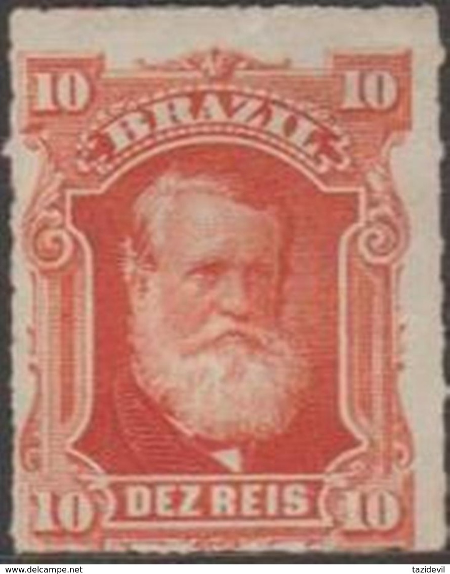 BRAZIL - 1878 10r Dom Pedro. Scott 68. Mint * - Unused Stamps