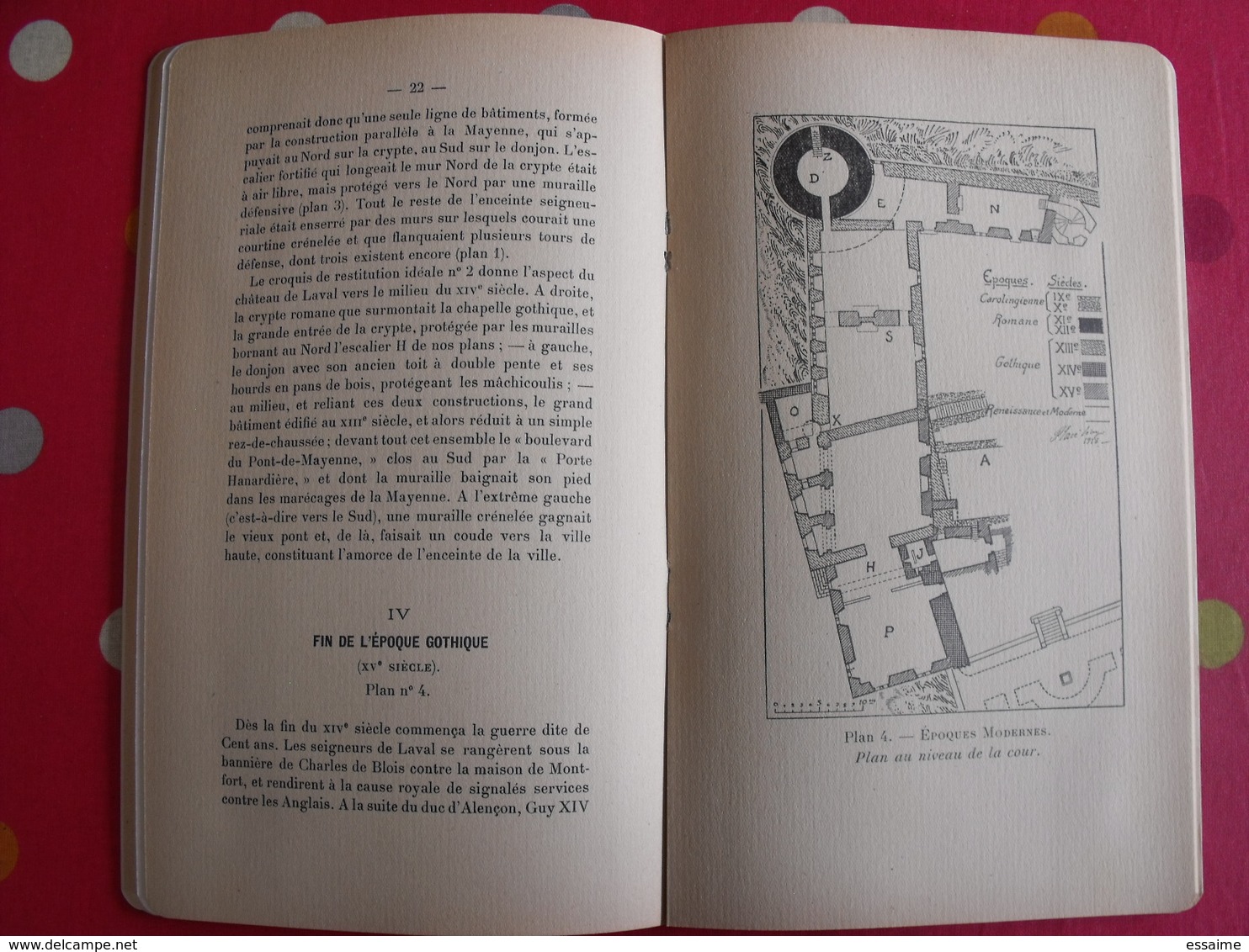 le chateau de Laval. guide du visiteur. Guy Ramard. plans et dessins. Mayenne Laval. 1918