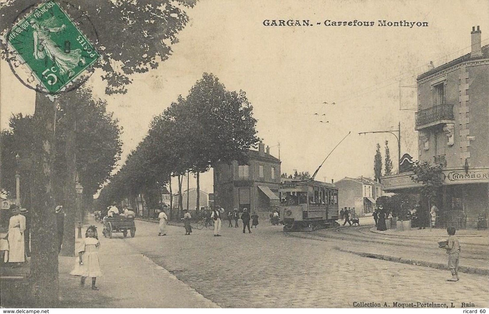 Cpa Gargan, Carrefour Monthyon, Tramway, Animée - Livry Gargan