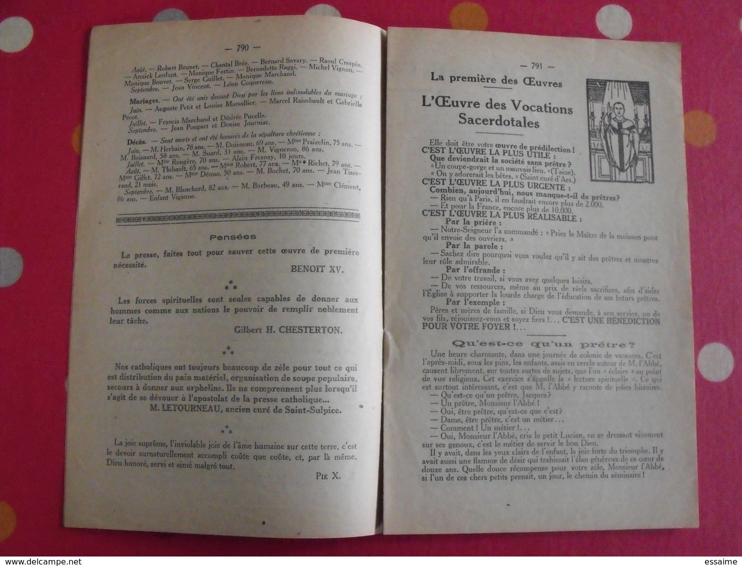 Bulletin Paroissial De Sainte-Madeleine De Segré. N° 55 Octobre 1937. Angers URSS épuration - Pays De Loire