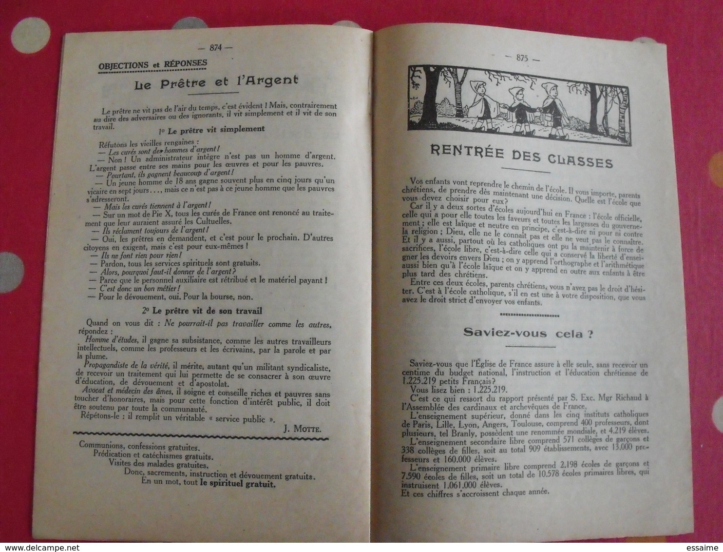 Bulletin paroissial de Sainte-Madeleine de Segré. n° 60 septembre 1938. Angers persécutions allemagne