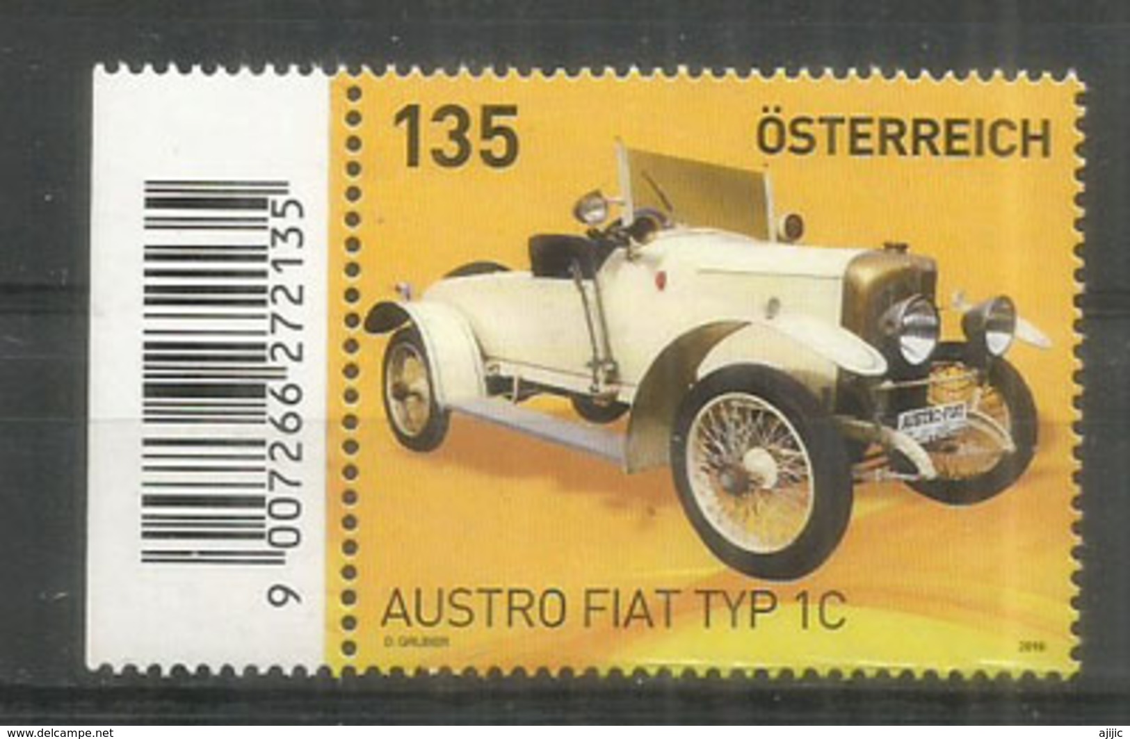 AUTRICHE. Voiture Austro FIAT 1C (1913) Timbre Neuf ** Année 2019. Haute Faciale - Coches