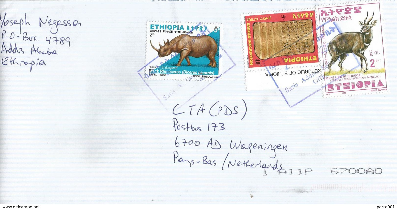 Ethiopia 2007 Saris Addisu Sefer Sabean Writing Rhino Bushbuck Cover - Ethiopië