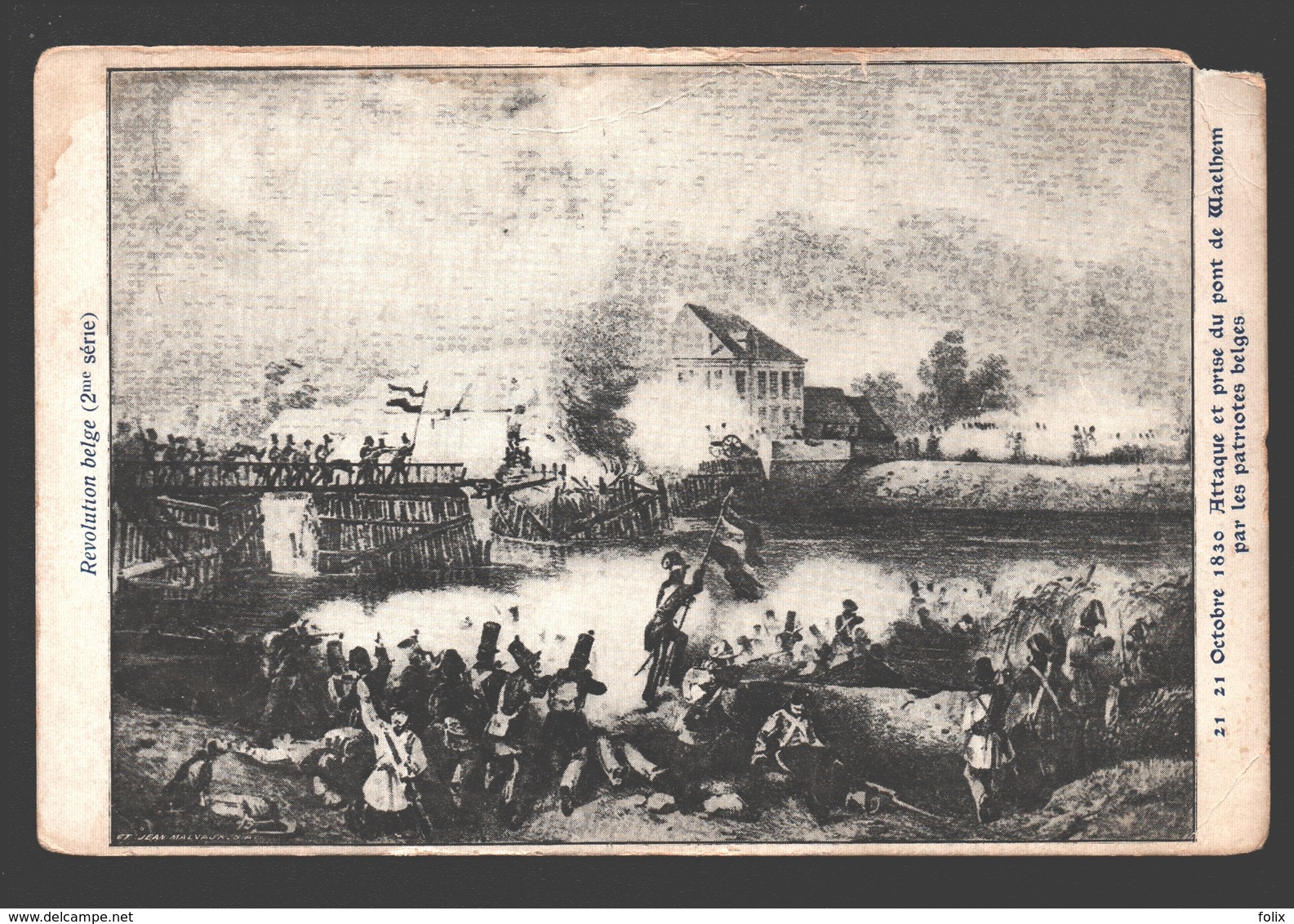 Révolution Belge - 21 Octobre 1830 - Attaque Et Prise Du Pont De Waelhem Par Les Patriotes Belges - Dos Simple - Guerres - Autres