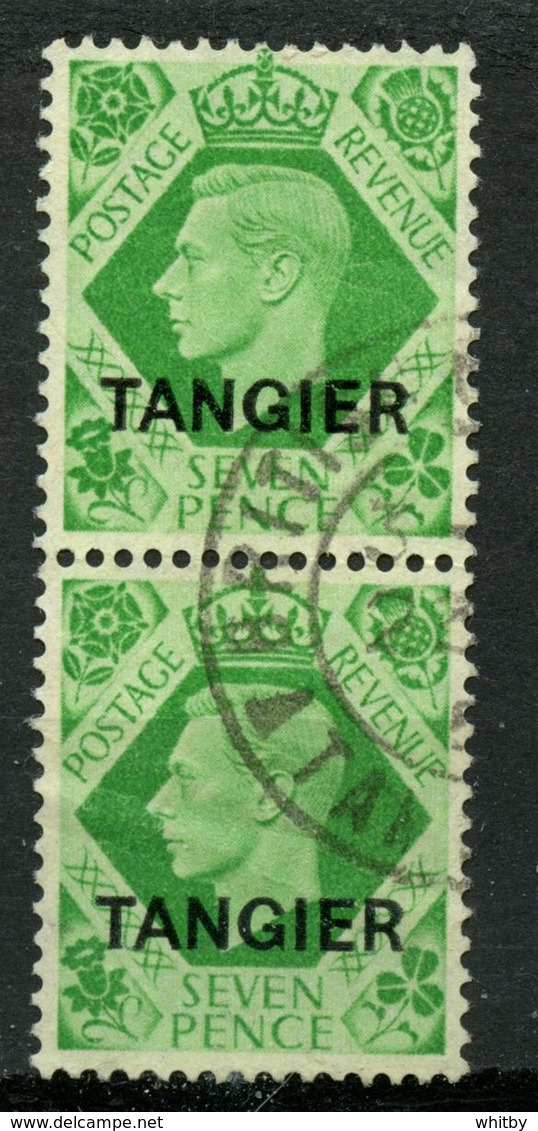 Great Britain Tangier 1949 7p King George VI Issue #537  Pair - Bureaux Au Maroc / Tanger (...-1958)