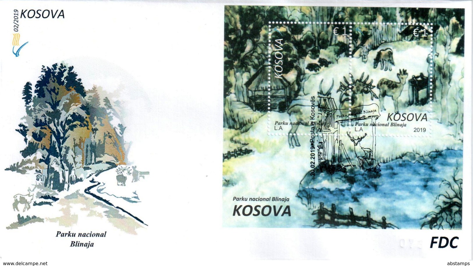 Kosovo Stamps 2019. National Park Blinaja. Fauna. Deer. FDC Block MNH - Kosovo
