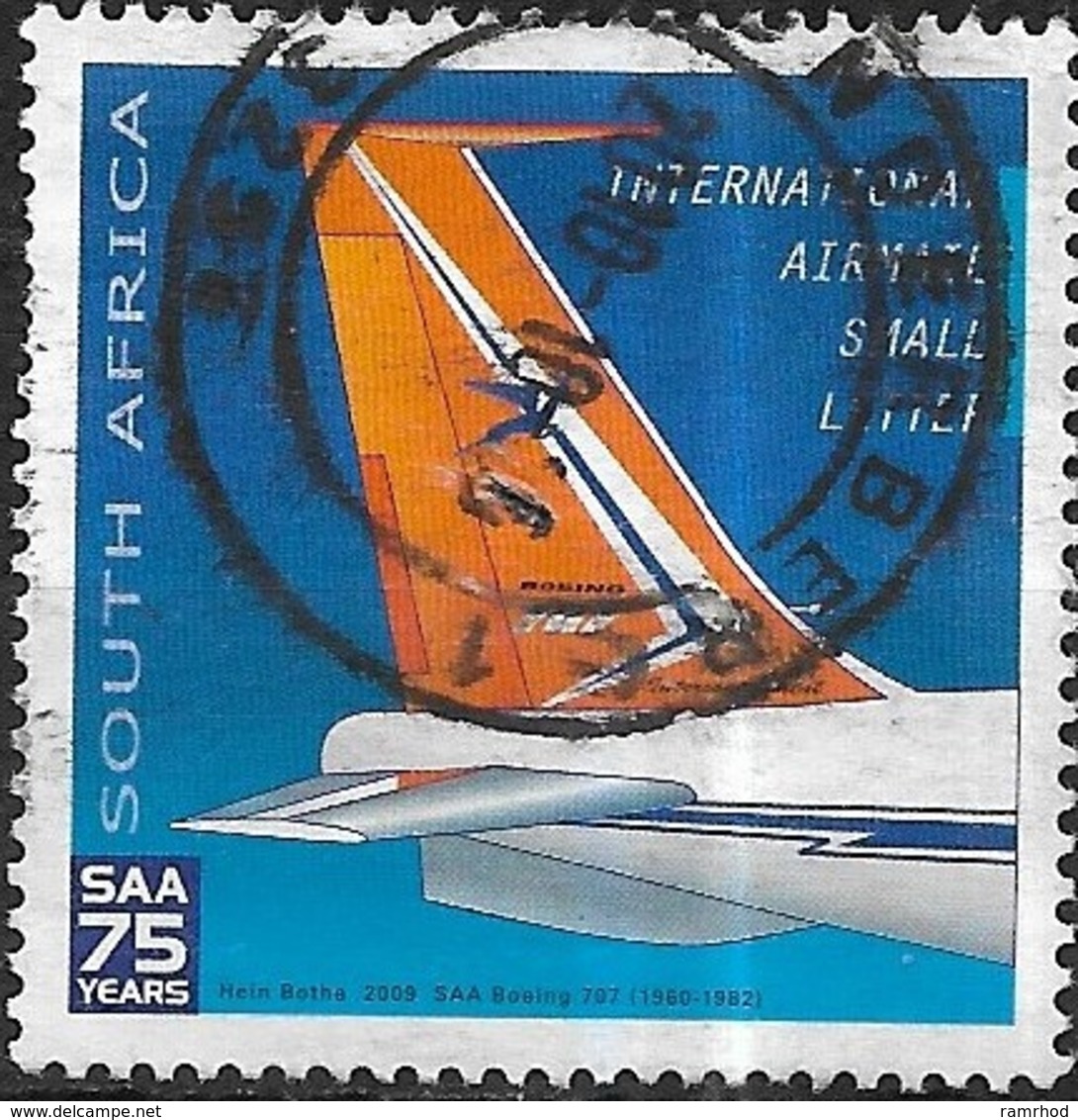 SOUTH AFRICA 2009 75th Anniv Of South African Airways - (5r.60) - Boeing 707, 1960-82 FU - Used Stamps