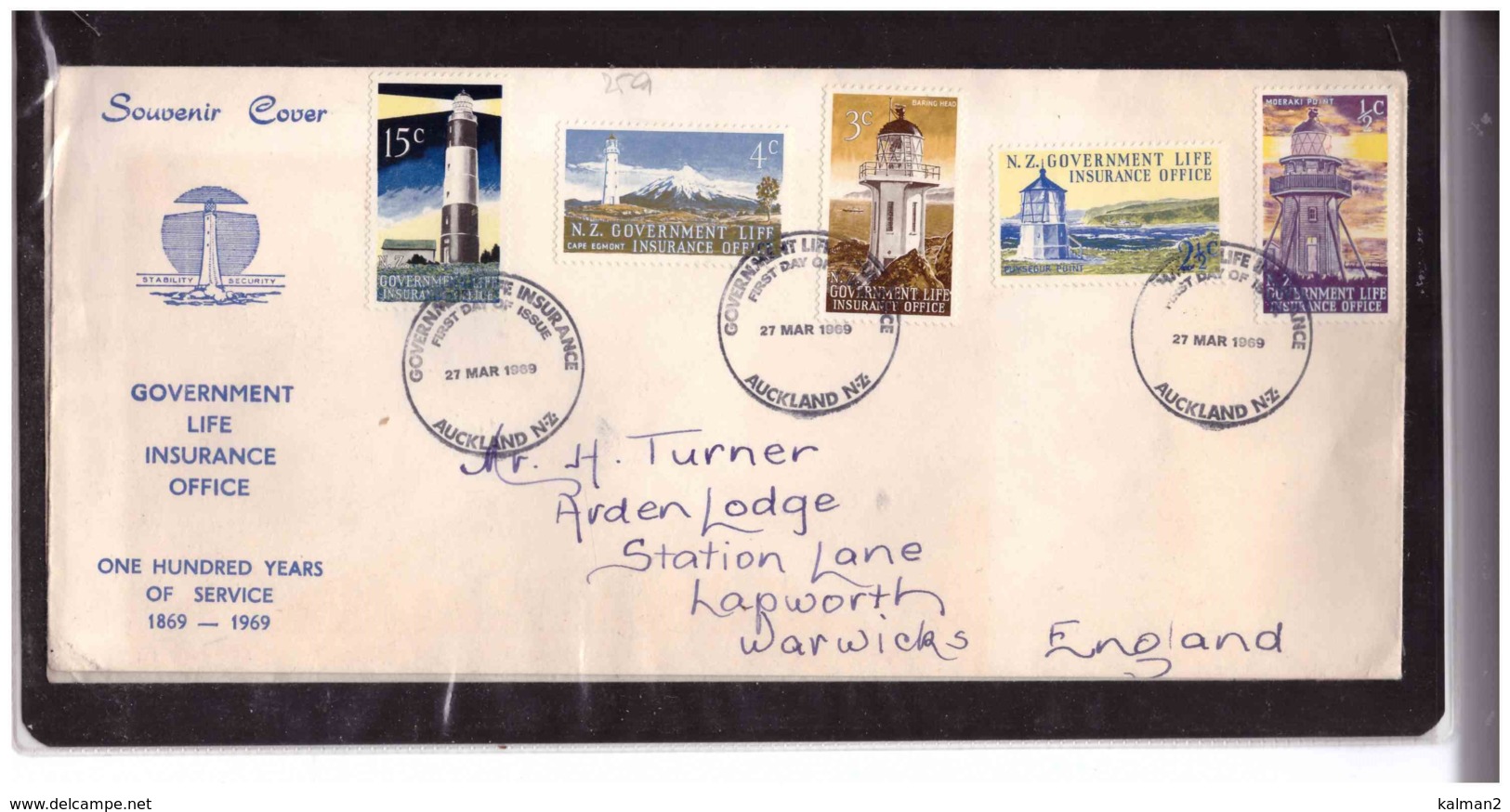 NZFDC259 -  AUCKLAND  27.3.1969  /  FDC  Y.T. Nr.  131/135   ( CAT.  A.C.S. Nr. L32/L36  ) - FDC