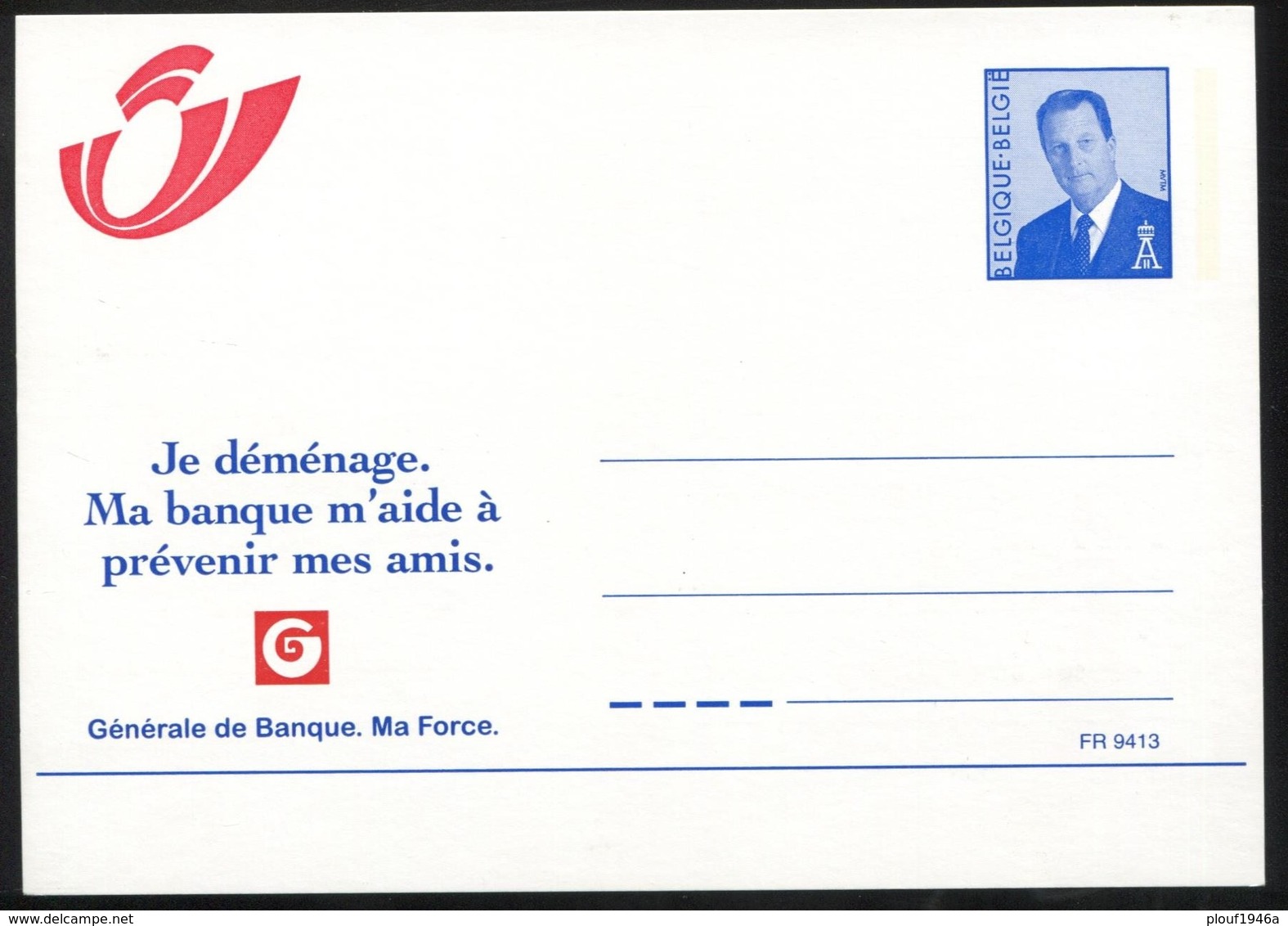 1998 "Bpost" FR  Générale De Banque, Ma Force - Avis Changement Adresse