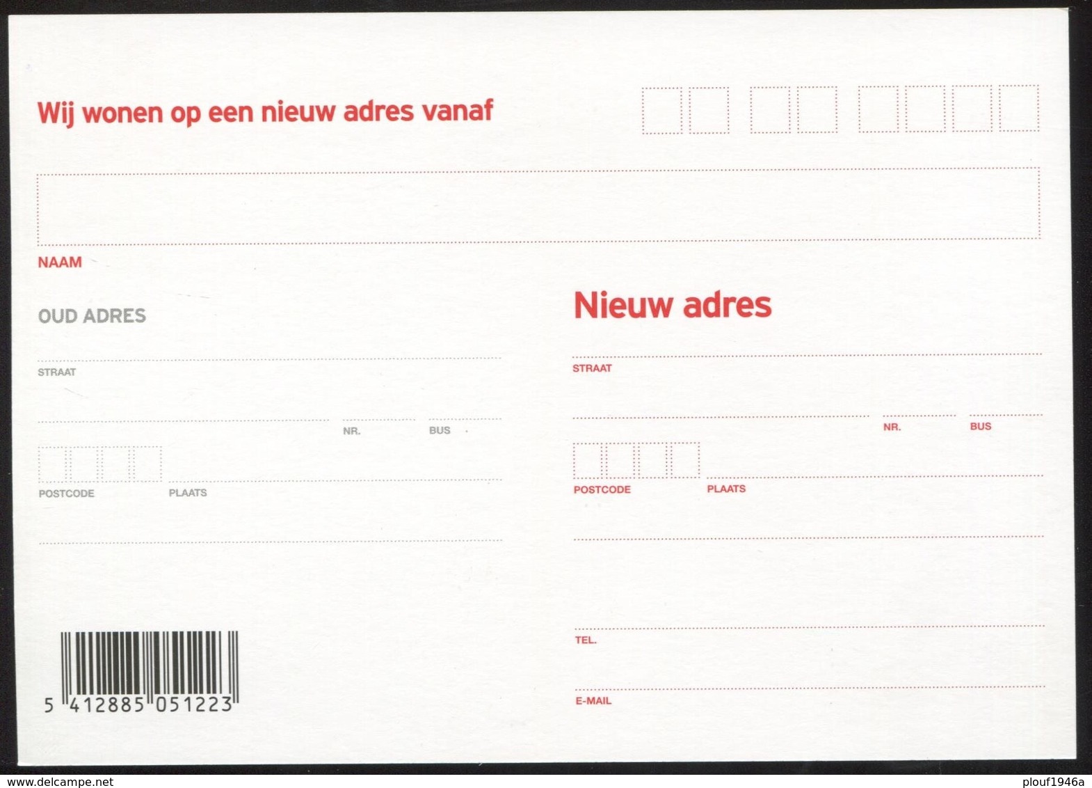 2007 "Bpost" NL  Albert II   ① NL - Aviso Cambio De Direccion