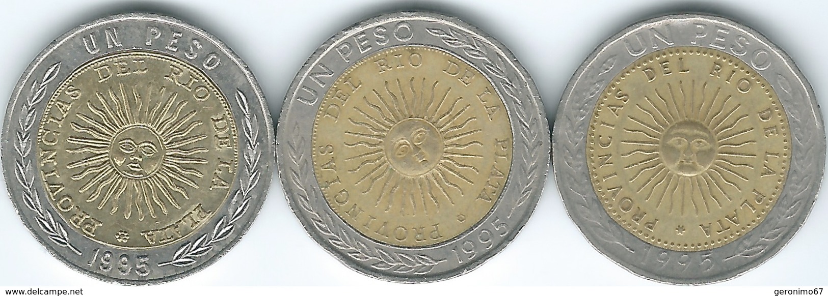 Argentina - Peso - 1995 - KM112.1; Smaller Arms - KM112.2 & Provingias Error - KM112.3 - Argentine