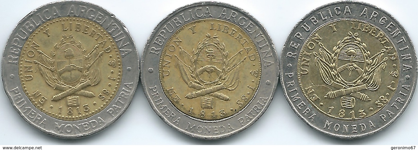 Argentina - Peso - 1995 - KM112.1; Smaller Arms - KM112.2 & Provingias Error - KM112.3 - Argentine