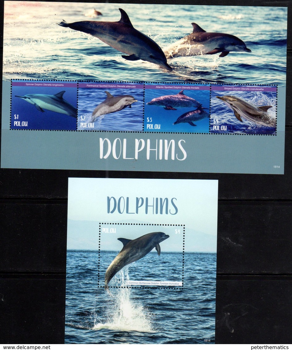 PALAU, 2018,MNH,DOLPHINS, SHEETLET+SS, HIGH FV - Delfini