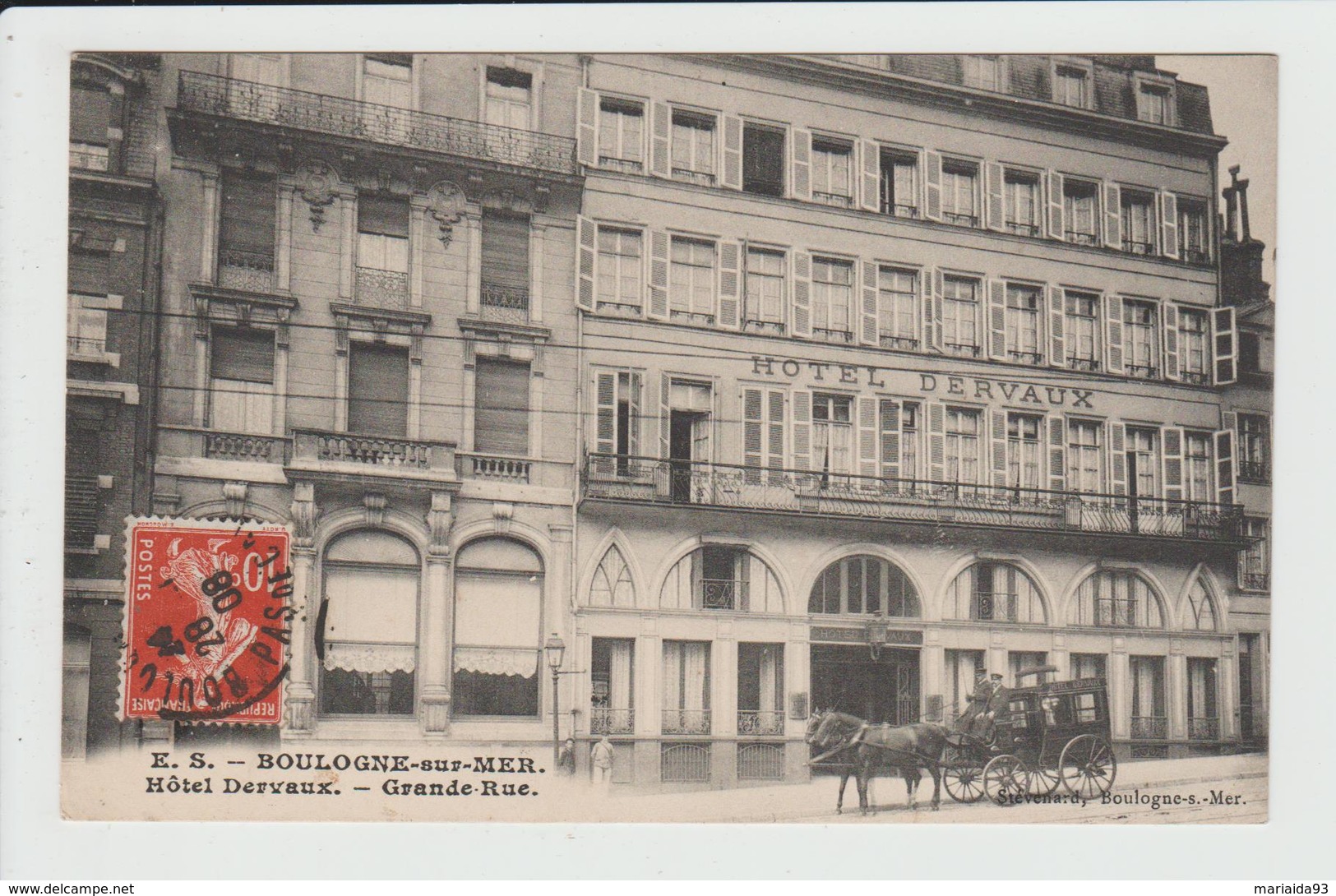 BOULOGNE SUR MER - PAS DE CALAIS - HOTEL DERVAUX - GRANDE RUE - Boulogne Sur Mer