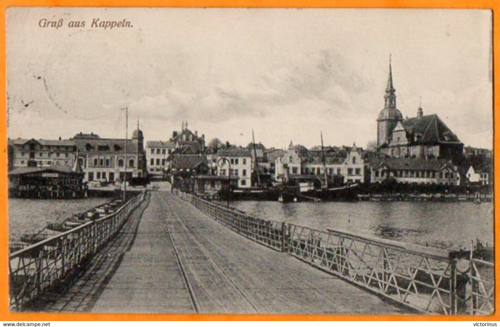 GRUSS AUS KAPPELN  -  PONT DE BATEAUX  -  Février 1916 - Kappeln / Schlei