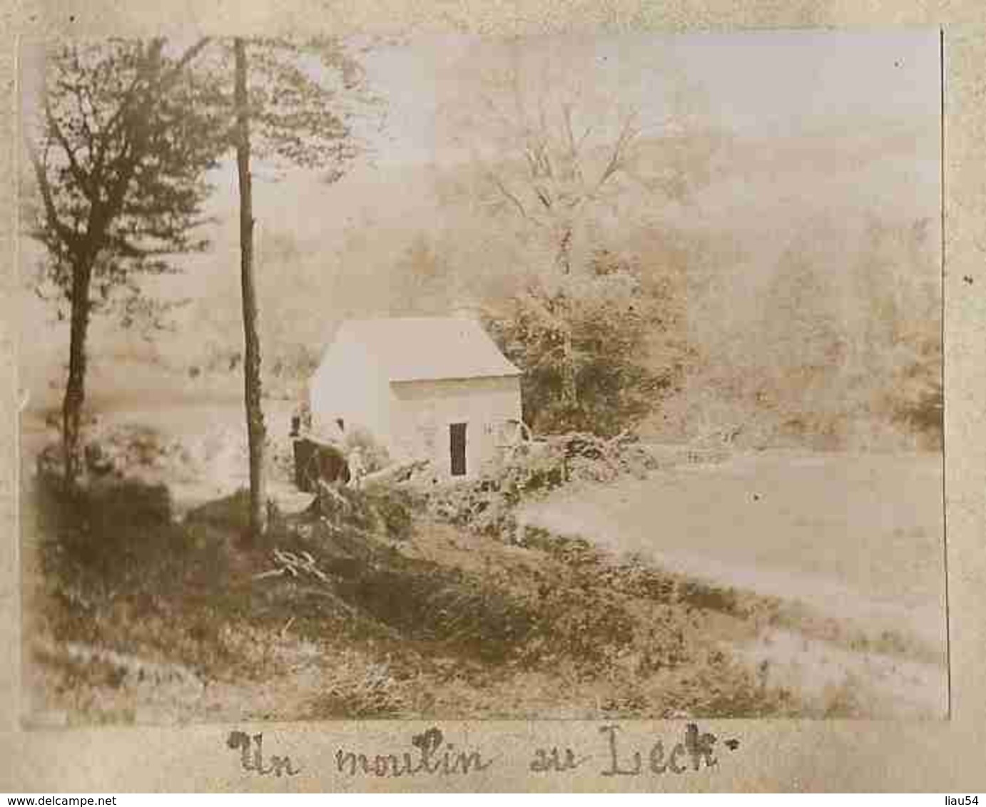 Photo 8,2 X 6,1 Cm Sur Page D'album Landerneau Un Moulin Au Leck (1908/1909) - Landerneau