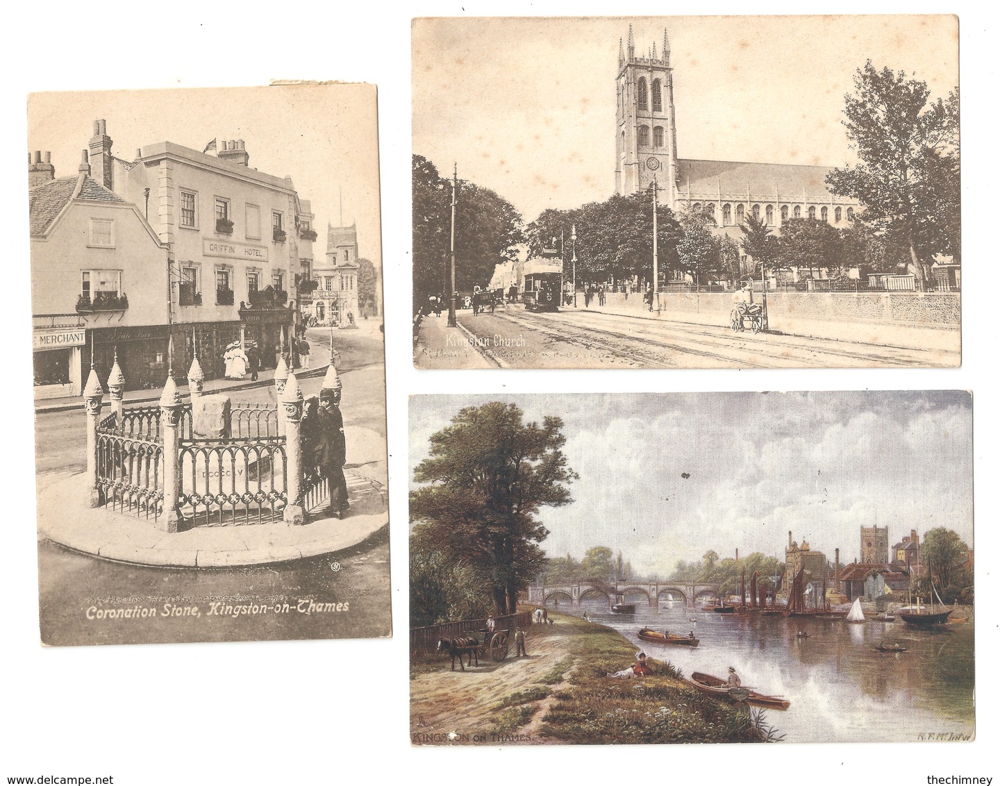 THREE OLD POSTCARDS OF KINGSTON UPON THAMES  SURREY - Surrey