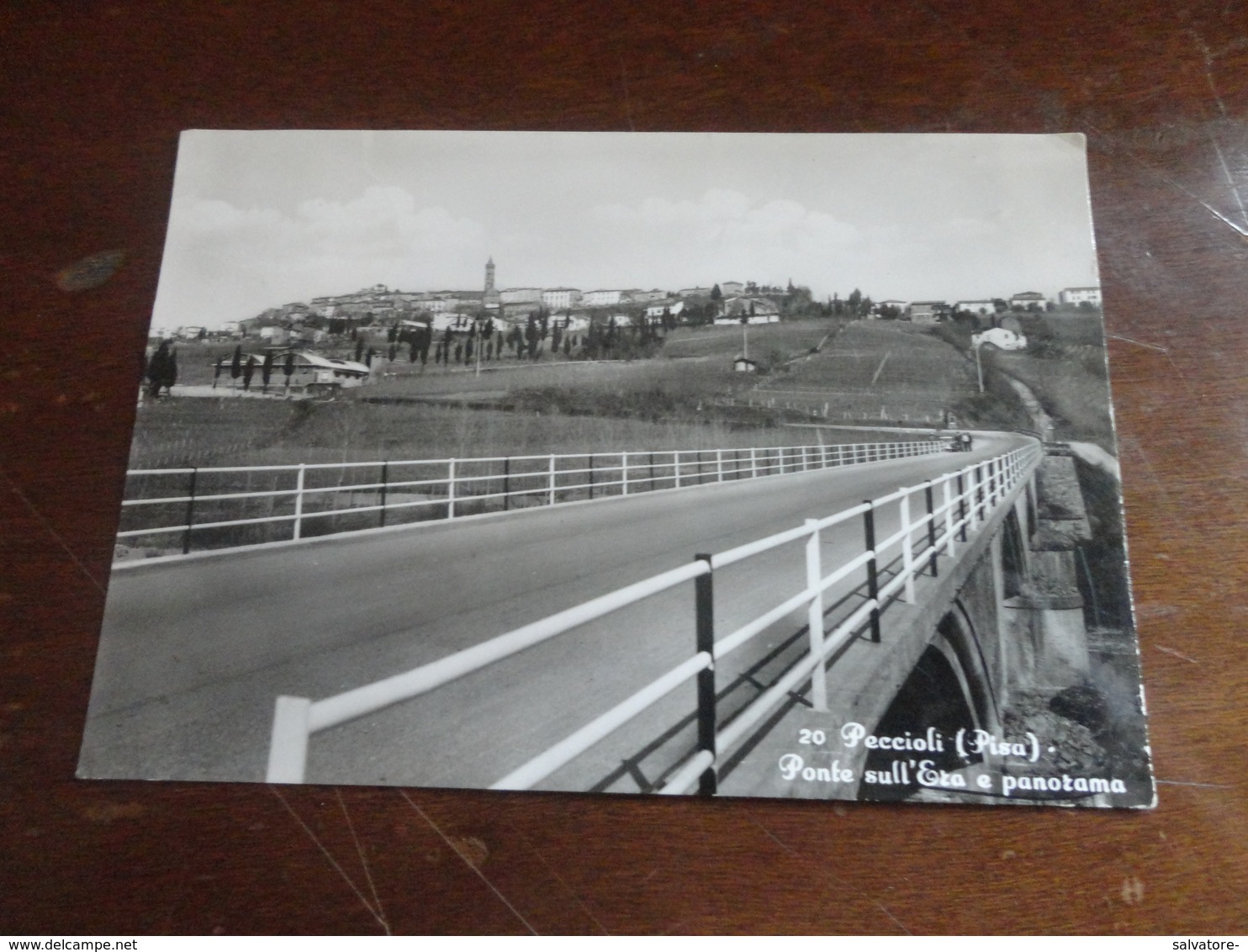 CARTOLINA PECCIOLI (PISA)-PONTE SULL'ERA E PANORAMA-VERA FOTOGRAFIA-VIAGGIATA 1972 - Pisa