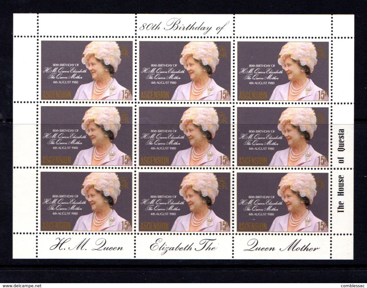 ASCENSION    1980    80th  Birthday  Of  Queen  Elizabeth  The  Queen  Mother   Sheetlet    MNH - Ascension