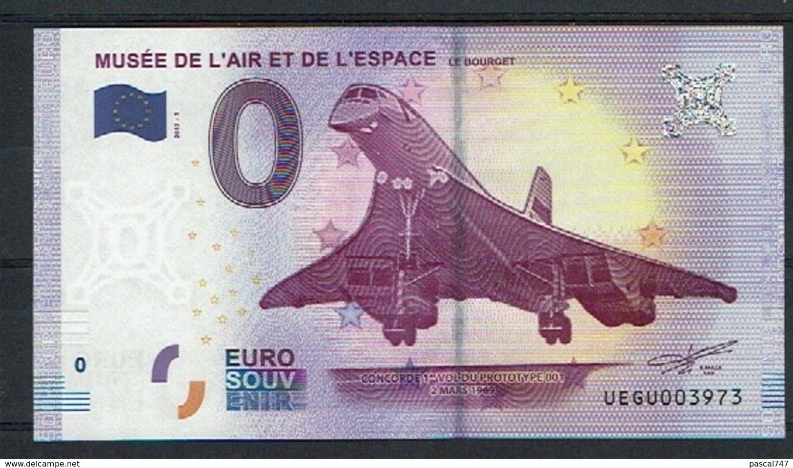 Billet Touristique 0 €  2017 Musée De L'air Le Bourget  Concorde Uegu 2017-1 - Sin Clasificación