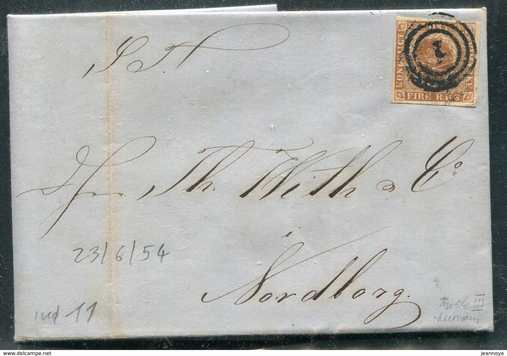 DANEMARK - N° 2 / LETTRE DE COPENHAGUE LE 23/6/1854 - TB - Storia Postale