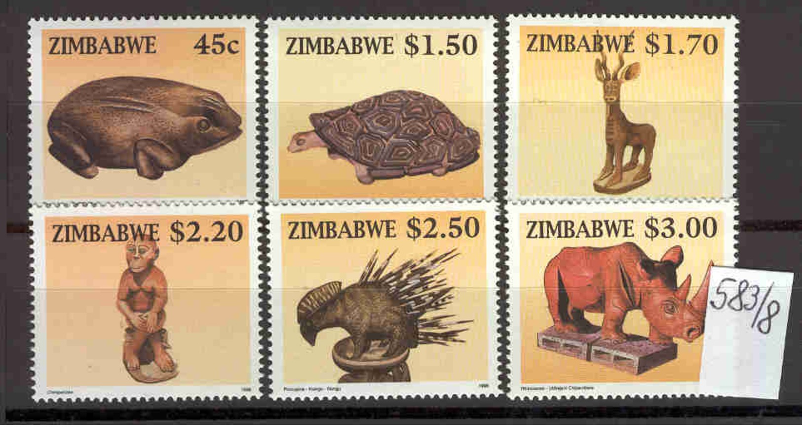 SIMBABWE - 583/8   Tierfiguren  Kpl.A.postfr - Zimbabwe (1980-...)