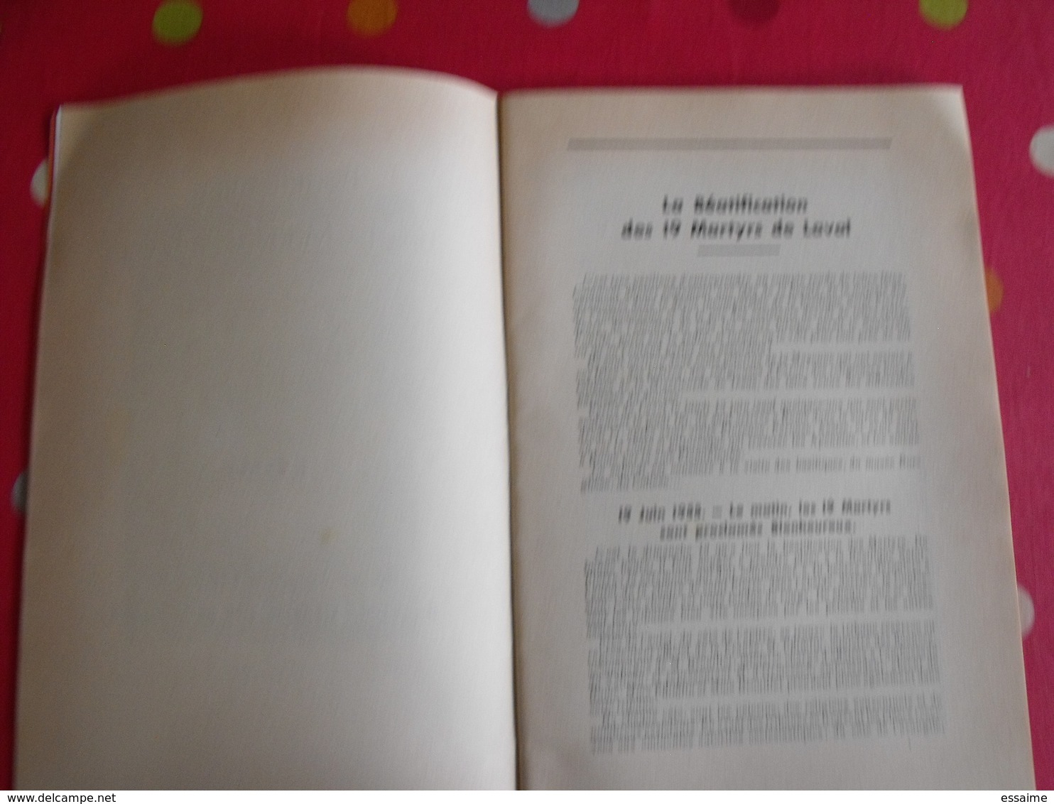 Béatification Des 19 Martyrs De Laval à Rome 1955. 1942. Mayenne - Pays De Loire