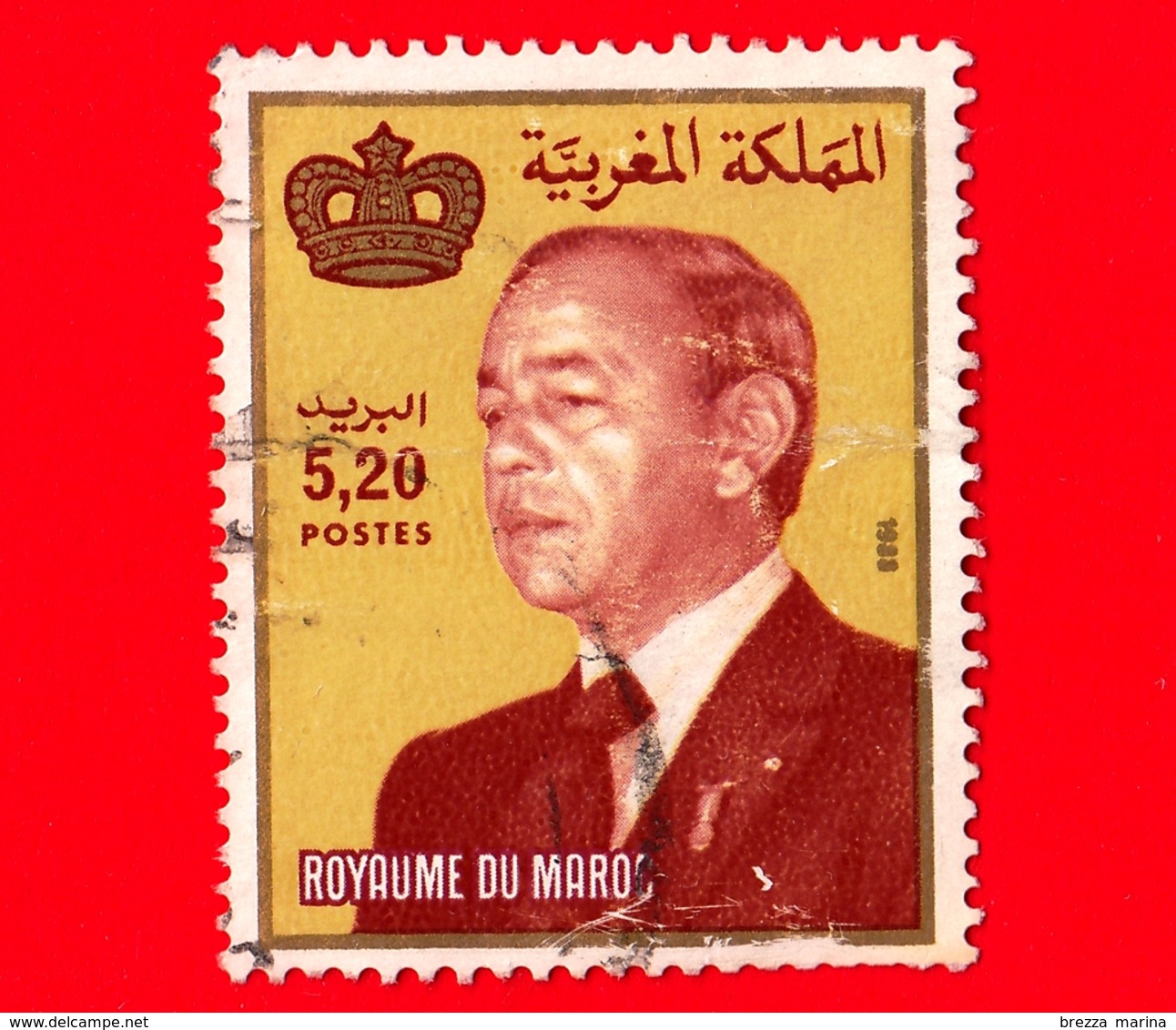 MAROCCO - Usato - 1988 - Re Hassan II (1981-1999) - 5.20 Vedi ... Piccola Piega - Marocco (1956-...)