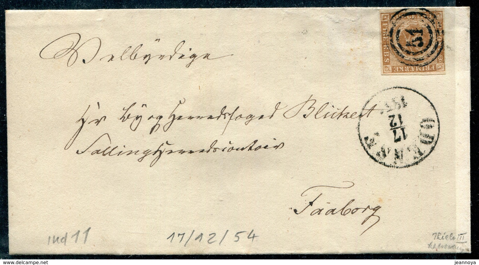 DANEMARK - N° 2 / LSC DE ODENSE LE 17/12/1854 - TB - Storia Postale