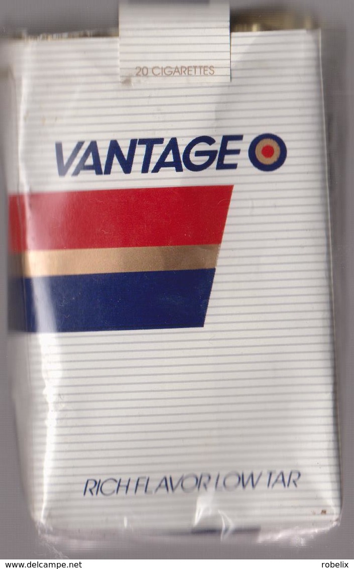 VANTAGE- American Empty Cigarettes Paper Box Around 1970 - Empty Cigarettes Boxes