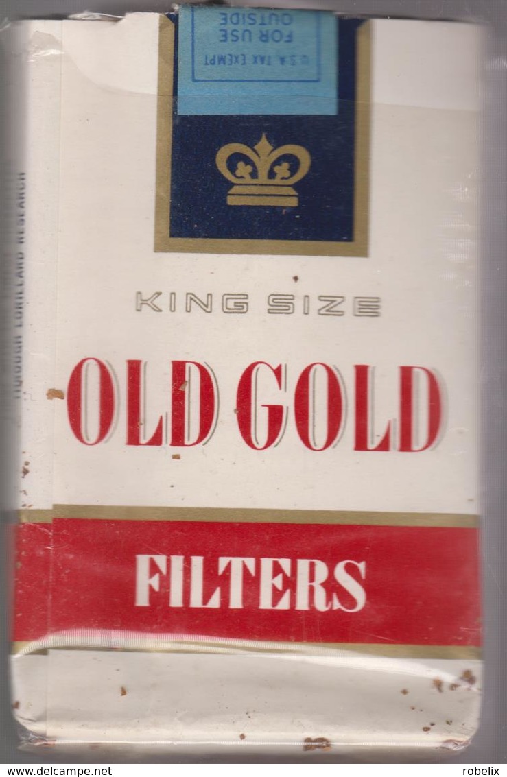 OLD GOLD- American  Empty Cigarettes Paper Box Around 1970 - Etuis à Cigarettes Vides