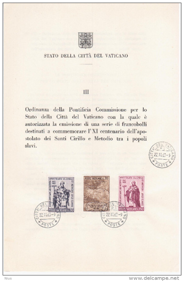 Vatican Vaticane Vaticano 1963 First Day Sheet - Libretti