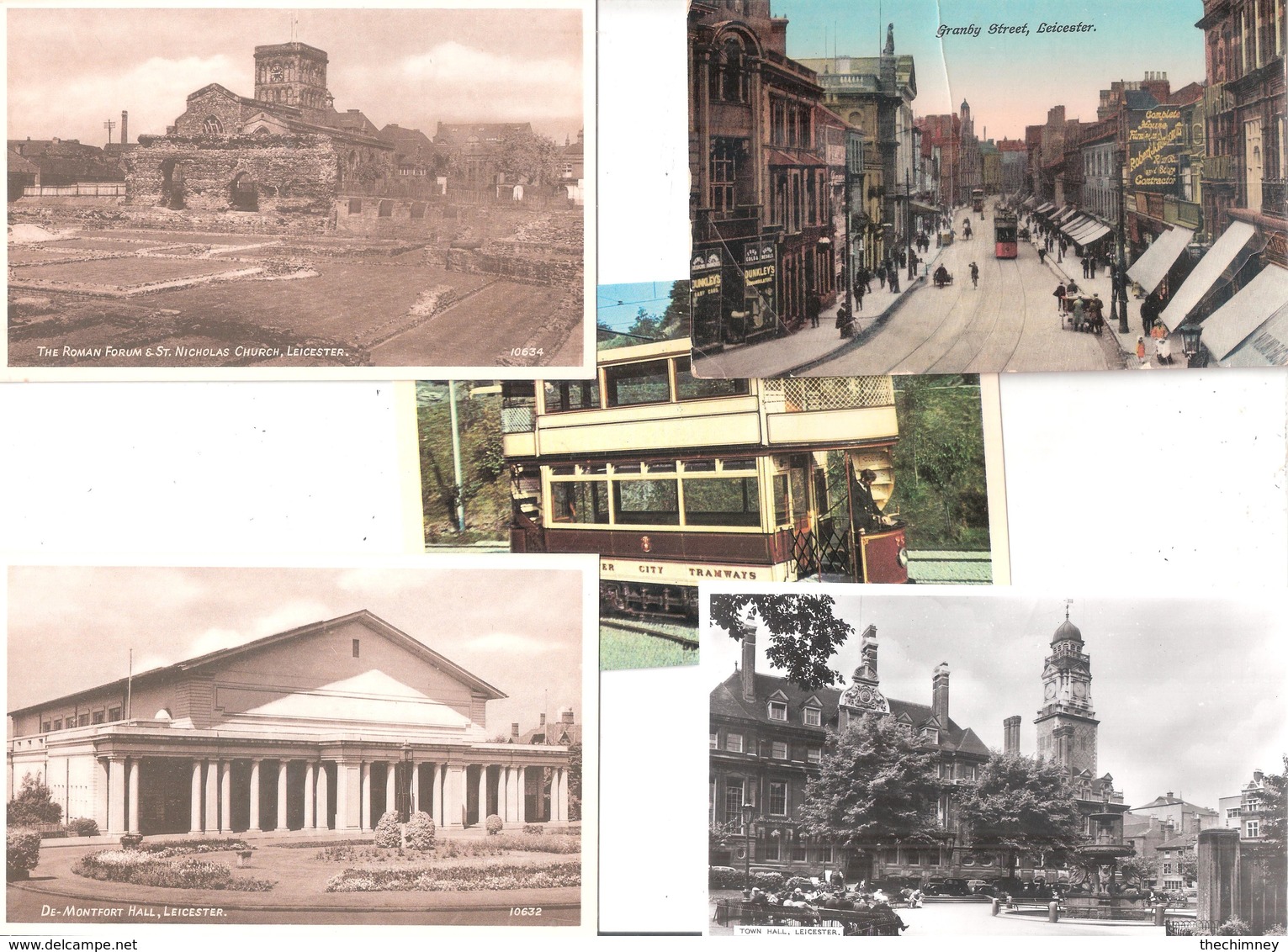 FIVE OLD POSTCARDS OF LEICESTER LEICESTERSHIRE - Leicester