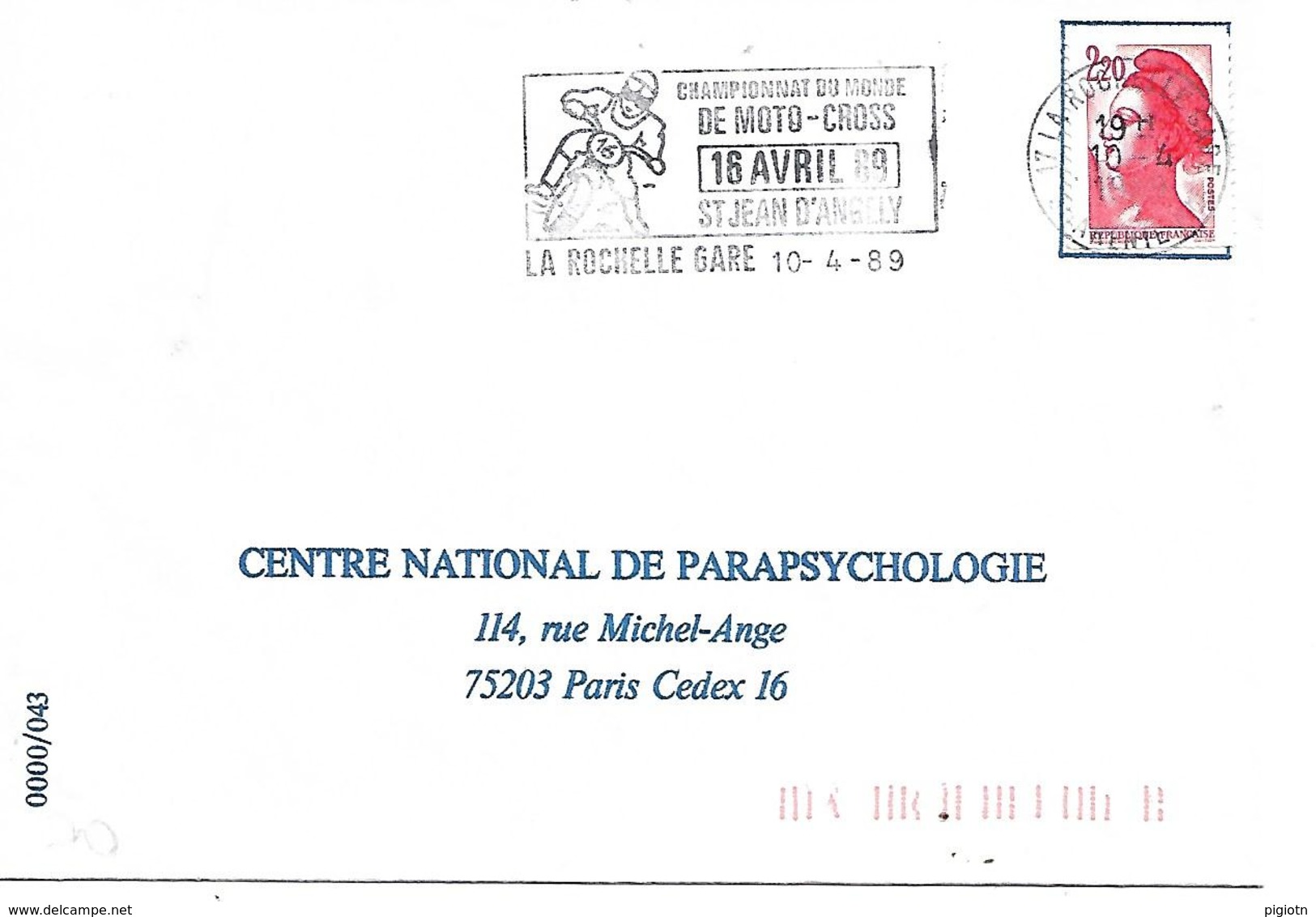 COR126 - ANNULLO LA ROCHELLE GARE - MOTOCICLISMO - CHAMPIONNAT DU MONDE DE MOTOCROSS 16 Avril 1989 - 10.4.1989 - Motorfietsen