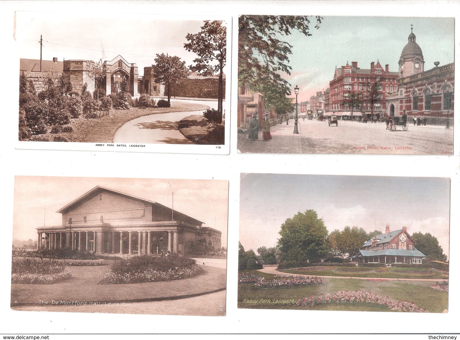 FOUR OLD POSTCARDS OF LEICESTER LEICESTERSHIRE DE MONTFORD ETC - Leicester