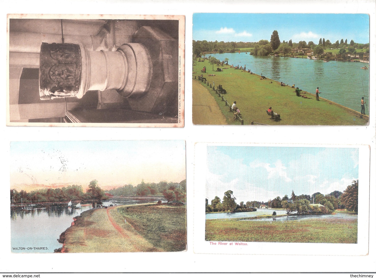 FOUR OLD POSTCARDS OF WALTON ON THAMES SURREY - Surrey