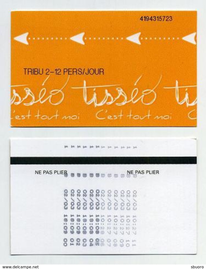 Ticket Tribu (2 à 12 Personnes Par Jour) Tisséo Toulouse 2019. Couleur Orange - Europe