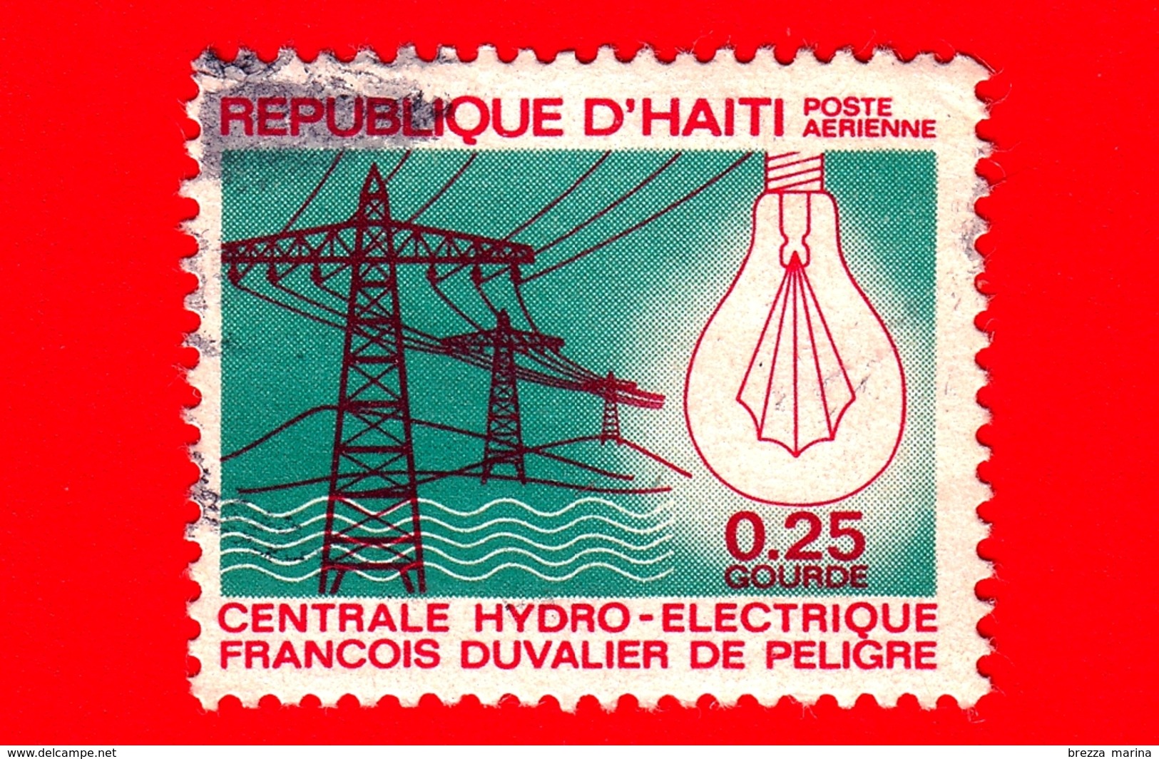 HAITI - Usato - 1969 - Energia Elettrica - Elettricità - Lampadina - Electric Power - 0.25 P. Aerea - Haiti