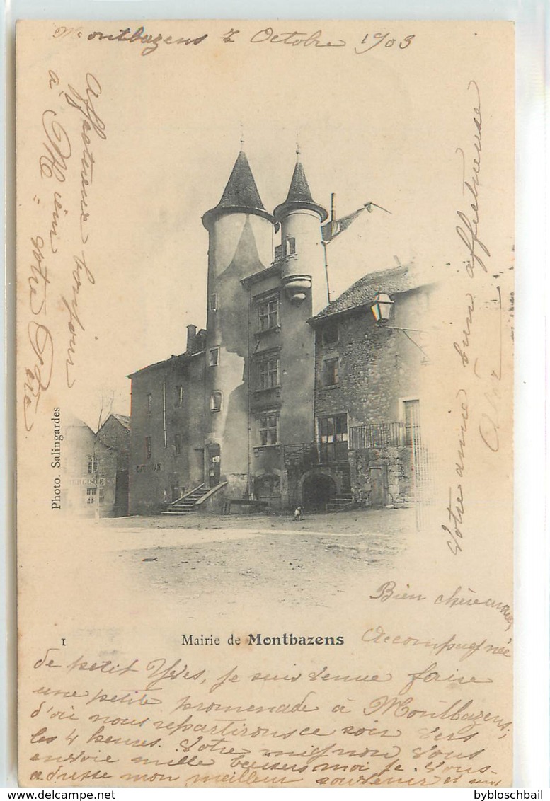 CPA 12 Aveyron Mairie De Monbazens Précurseur - Montbazens