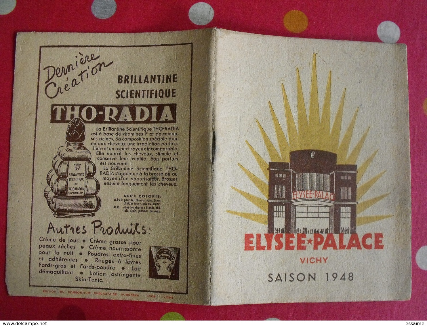 Programme Elysée-Palace à Vichy. Saison 1948 - Auvergne