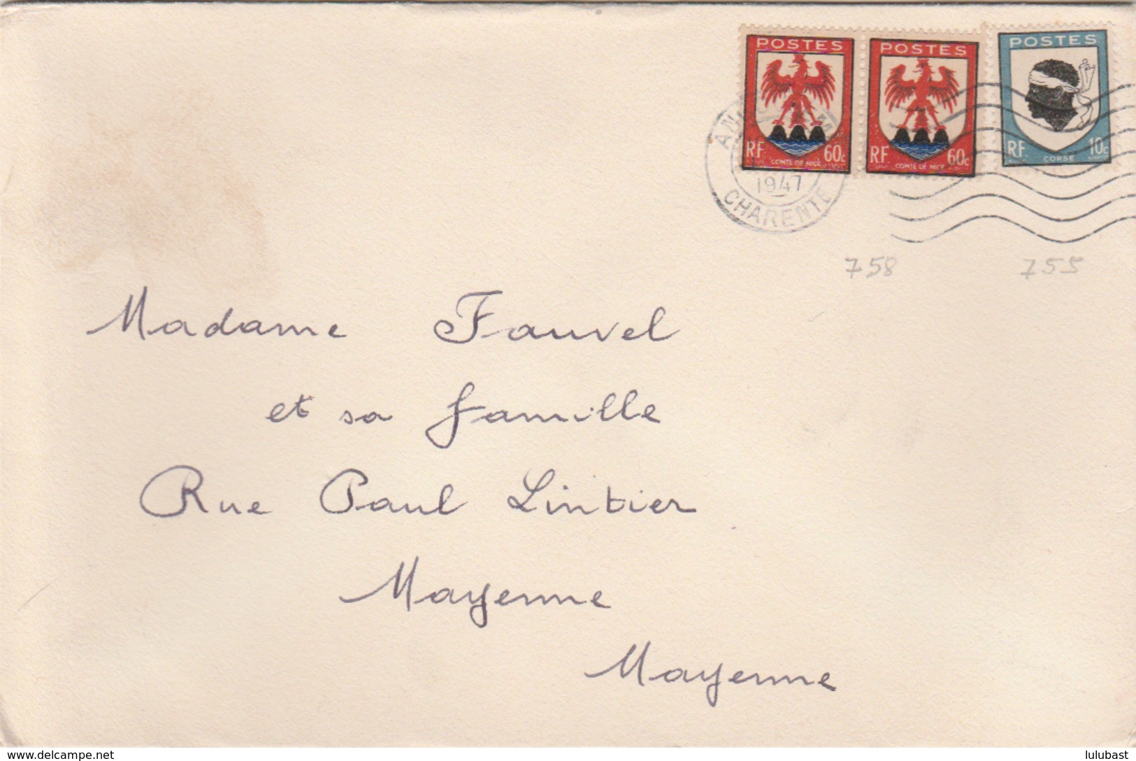 Afft Tarif Imprimés à 1,30F Par N° 755 + 758 (paire) Ensemble Peu Fréquent. Pour Amateurs "blasons". (TTB) - 1921-1960: Période Moderne